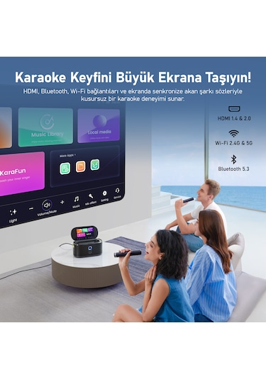 Ikarao Partybox Shell S1 280 W Karaoke Seti + Mikrofon Standlı