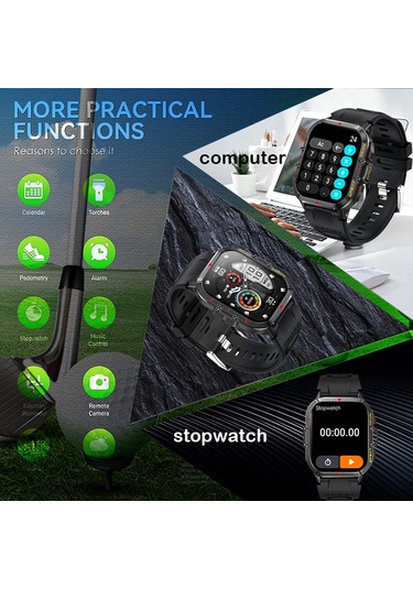 Tenfowee 1.96" Akıllı Spor Saati 100+ Spor Modu Ip68 Su Geçirmez