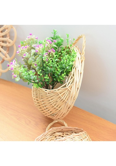 Suntek Duvar Asılı Sepet Bitkiler Tutucu Dekor Ekici Ev Çap-20cm