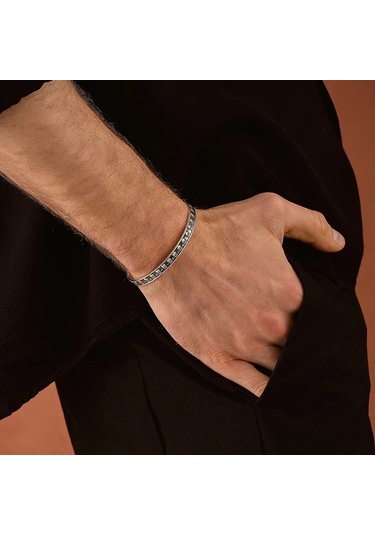 925 Ayar Gümüş Kurukafa Motifli Unisex Kelepçe Bileklik Gümüş