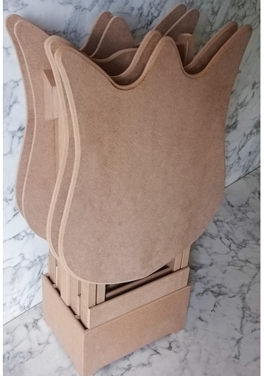 Çanta St Zigon Sehpa Dörtlü Lale Model Ahşap Mdf Ham Cnc Kesim El Yapım