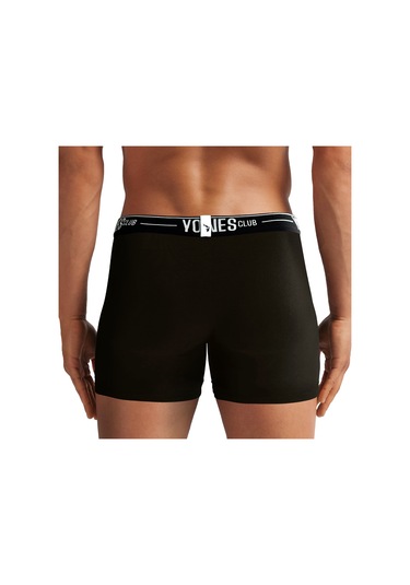 Yohannes Club, Erkek Özel Bölmeli Pamuklu Boxer, Renk Seçenekli, Tekli Paket Siyah