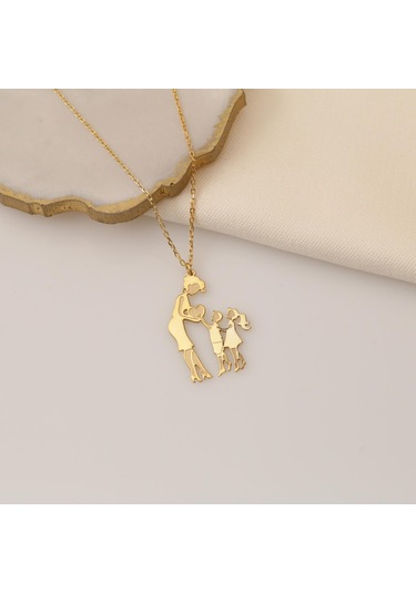 925 Ayar Gümüş Anne Kızı ve Oğlu Kolye