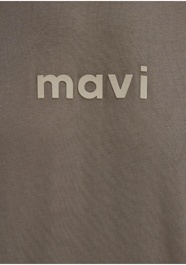 Mavi Logo Baskılı Kahverengi Erkek T-shirt M0612732-83866 Kahverengi