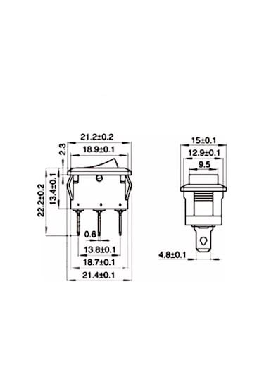 Ic-118 Anahtar Küçük On - Off Işıklı 3 Bacaklı 5 Adet-Kırmızı