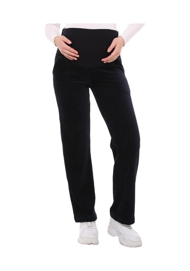Luvmabelly Myra8511 Beli Ayarlanabilir Kışlık Kadife Hamile Pantolonu -lacivert-lacivert