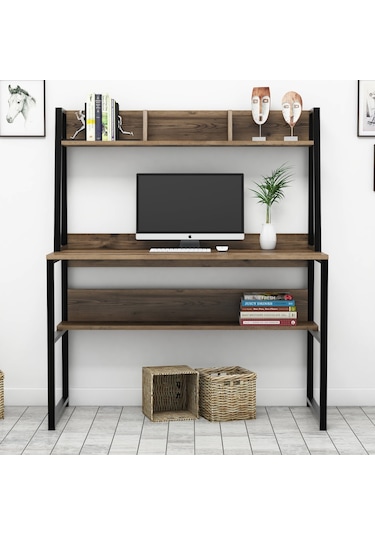 Yesst Momento 120 Cm Raflı Çalışma Masası (451035169) Ceviz