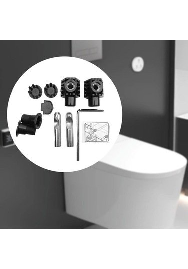 Trendooze Pratik Duvara Monte Tuvalet Sabitleme Kiti Siyah Siyah