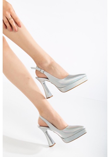 Suins Shoes Suins Melvin Kadın Platform Topuklu Stiletto Ayakkabı Gümüş