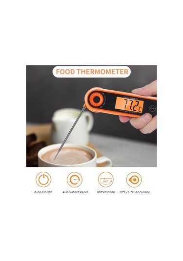 Samdoo Katlanabilir Lcd Ekranlı Yiyecek Termometresi Ve Bira Açacağı -50 C - 300 C Turuncu