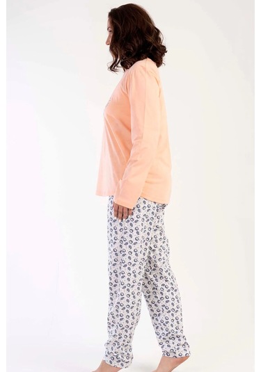 Vienetta 303214 Geniş Büyük Beden Kadın Pijama Takımı Somon V1 Somon