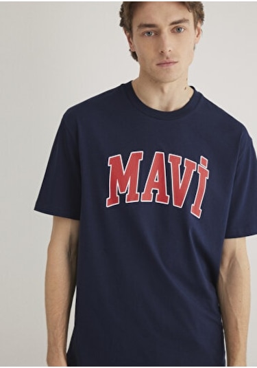 Mavi Mavi Logo Baskılı Koyu Lacivert Erkek T-shirt M0611711-84371 Koyu Lacivert