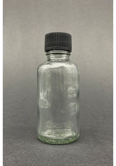 Rotanev 12 Adet Şeffaf Cam Shot Şişesi Sızdırmaz Siyah Plastik Kapaklı Kolonya Koku Süs Çok Amaçlı Şişe 30ml