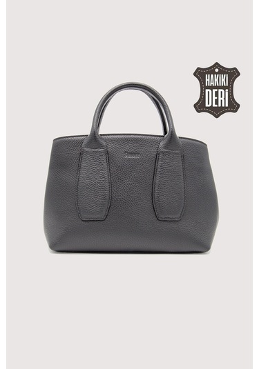 Hakiki Deri Kadın El Çantası Siyah Smr9226 Siyah