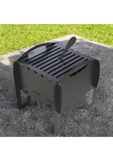 Mini Kamp Mangalı Portatif Taşınabilir Siyah