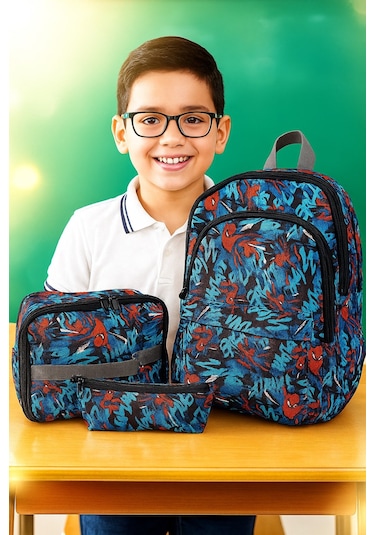 Newbag Örümcek Erkek Sırt Okul Çantası-3'lü Set Yeni Sezon