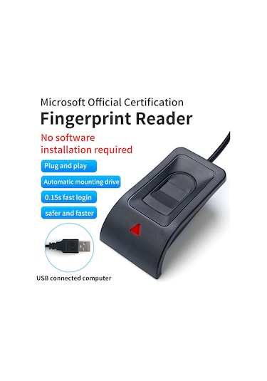 Usb Parmak İzi Okuyucu Masaüstü Biyometrik Tarayıcı Siyah