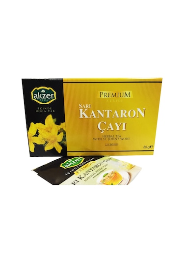 Akzer Premium Sarı Kantaron Bitki Süzen Poşet Çay 20 x 1.5 G