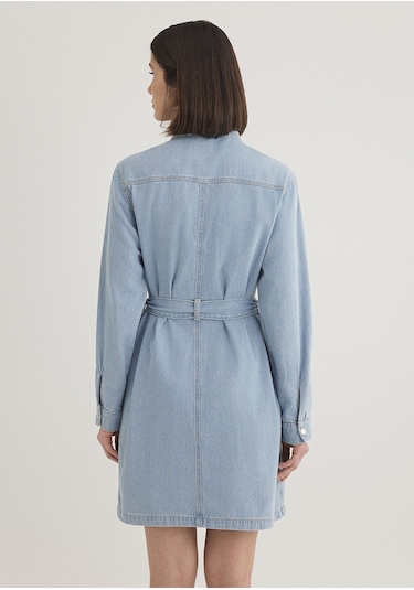 Mavi - Bridget Gold Klasik Açık Mavi Jean Elbise 1310541-87816 Açık Mavi