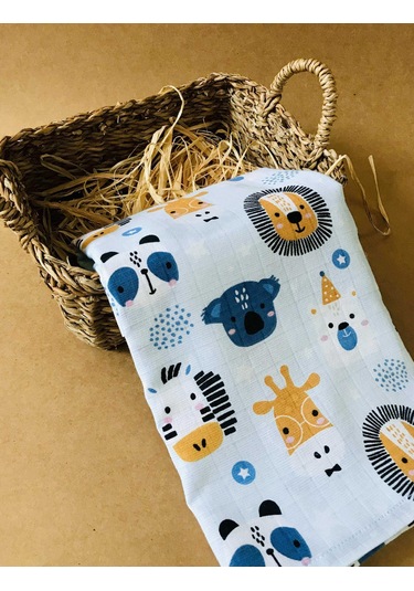 Zoo Çok Amaçlı Müslin Örtü Battaniye Çok Renkli