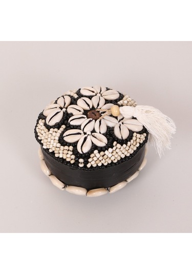 Bali Boncuklu Bambu Saklama Kutusu S 11x8 Cm