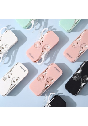 Sones Fukubook Taşınabilir Mini Otomatik Açılıp Kapanabilen Diş İpi Saklama Kutusu Diş İpi İle Pembe