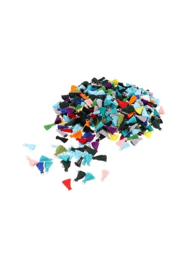 Suntek 100 Paket Polyester Püskül Karışık Renk Dıy Takı Yapımı Zarif W/yüzük