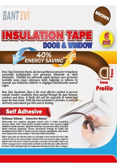Kapı Pencere Bandı Kahverengi Kapı Pencere Fitili İzolasyon Bandı