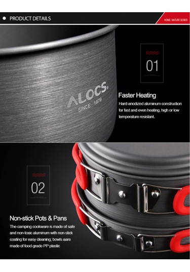 Alocs 3 4 Kişilik Tencere Tava Seti Loveluke Gurme Serisi Çok Renkli