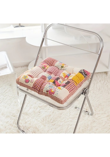 Maxaccess Renkli Desenli Yastık Kılıfı - Esnek, Yumuşak, Rahat, Kırmızı Örgü Ofis Koltuğu Minderi Kırmızı Izgara