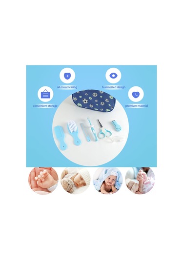 Hangfox Bebek Bakım Seti 7 Parça - Testere, Fırça, Tırnak Kırıcı, Tırnak File, Fırça Ve Çantası - Mavi Mavi
