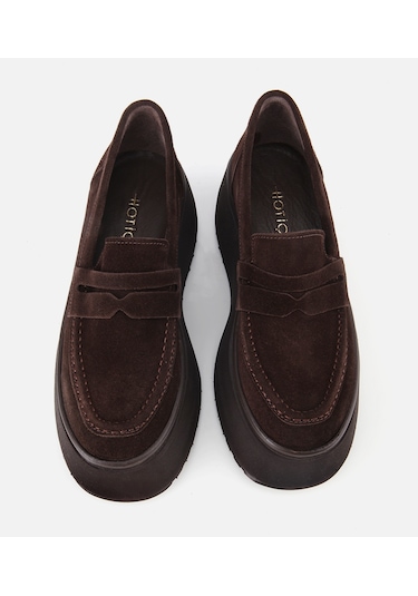 Hotiç Kadın Süet Deri Kahverengi Dolgu Topuklu Günlük Loafer 01ayh315720a480 01ayh315720a480 Kahverengi