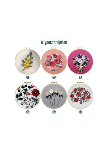 Başlangıçlar İçin Nakış Kiti, Çapraz Dikiş Kitleri, Avrupa Nakışı Özel Çiçek Desenli Kumaş, Nakış Hoops, İplikler Ve İğneler İçerir.