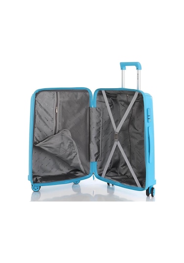 Mçs 3lü Set Kırılmaz Silikon Seyahat Valizi Bavulu V305 Açık Mavi