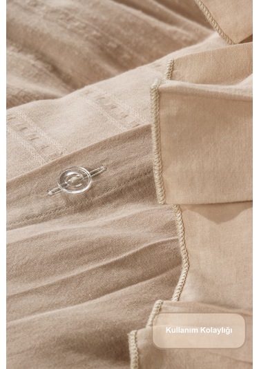 Elart Romantic Nevresim Takımı Çift Kişilik Lastikli Çarşaf 200x220 Cm Bej Bej