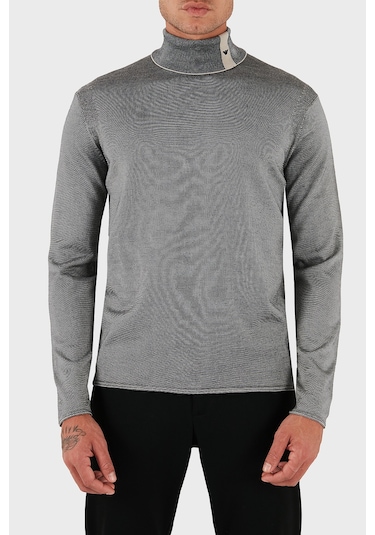 Emporio Armani Erkek Kazak Em002025 Af14195 Fb067 Lacivert-beyaz Lacivert-beyaz