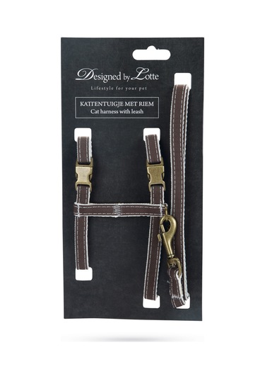 Beeztees Dbl Kedi Göğüs Tasması Ve Gezdirme Kayışı, 130cm, Kahverengi, 27-45cm