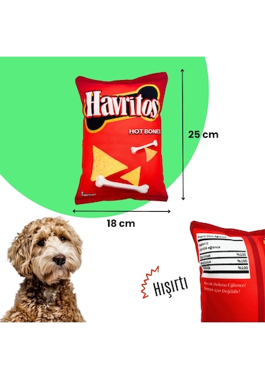 Havhav Havritos Peluş Cips Hışırtı Sesli Köpek Oyuncağı
