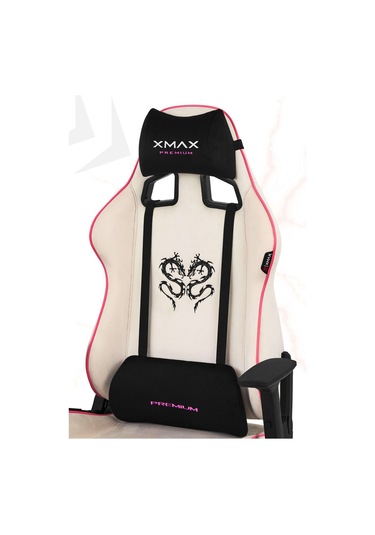 Rio Plus Balerion Terletmez Kadife Kumaş Beyaz Gaming Oyuncu Koltuğu -11 Beyaz