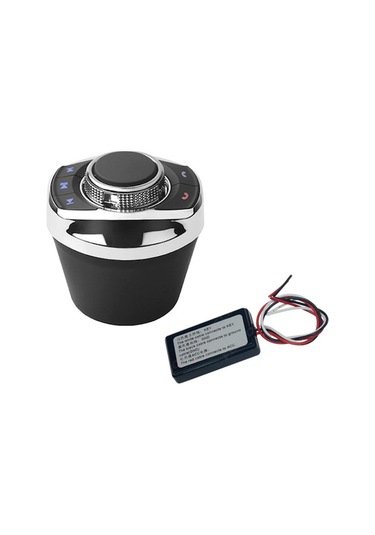 Jeehugo Siyah Arka Işıklı 8 Tuşlu Kupa Şekilli Kablosuz Direksiyon Kontrol Cihazı - Araç Direksiyon Kumandası