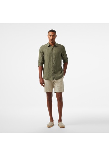 Nautica Erkek Yeşil Classic Fit Çizgili Gömlek Çizgili W55446t Yeşil