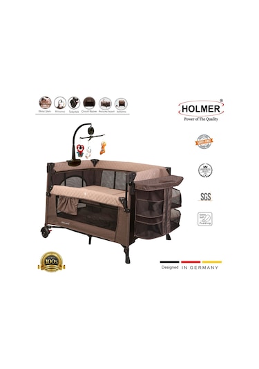 Holmer Maxi Comfort Coolstyle Anne Yanı Deluxe Kumaş Premium Dönenceli Oyun Parkı Bej