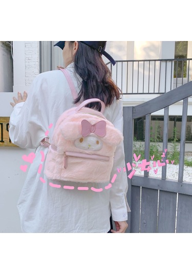 Jeemson Sevimli Pembe Tavşan Desenli Hafif Ve Dayanıklı Sırt Çantası - Outdoor Aktivitelere Uygun Pembe