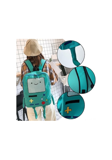 Mufunye Klasik Oyun Konsolu Desenli Çanta - Kollu/torbalı Dönüştürülebilir, Dayanıklı Kumaş, 29x11.5x39cm Siyah Rengi Çok Renkli