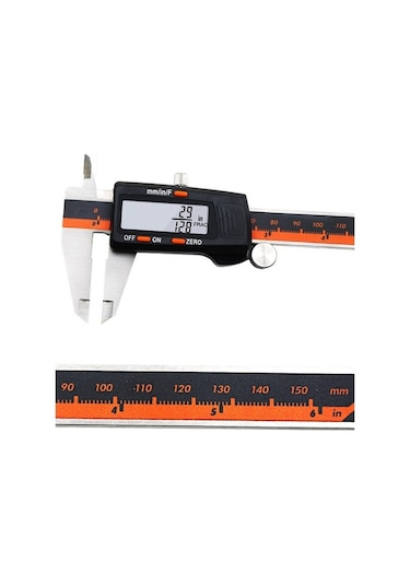 Pazly 0-150mm Dijital Elektronik Paslanmaz Çelik Gövde Sürmeli Kumpas, 3 Birim Mm/inç/f Diğer