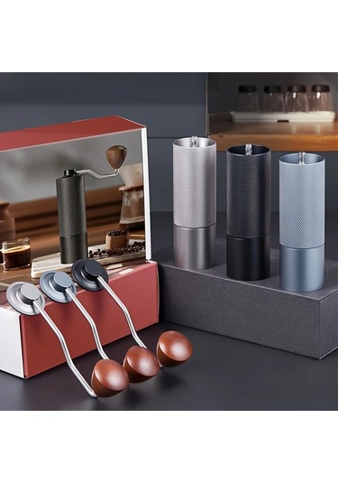 Honeybeeshop Simli Gumus Rengi El Degirmeni Ic Dijital Ayarlanabilir Paslanmaz Celik Konik Ogutucu Kahve Mutfak Aksesuarlari 1 Adet