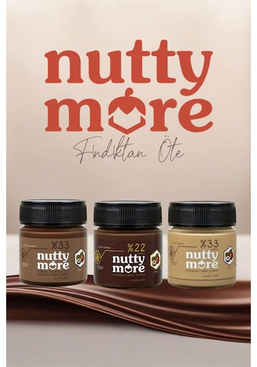 Abdurrahman Tatlıcı Tadıbu 330 Gr X 2 Adet & Nutty More %33 Fındık Parçacıklı Fındık Ezmesi 200 Gr