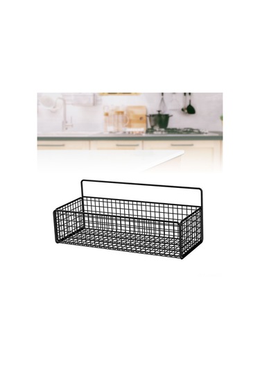 Kosona Demir Duvar Asma Depolama Sepeti - Evde Kolay Kurulum, Çok Amaçlı Kullanım, Odaları Düzenle Siyah Siyah