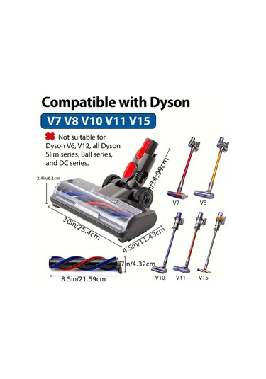 Fochsia 1pc Direkt Sürüş Temizleme Başlığı  V7 V8 V10 V11 V15 Elektrikli Süpürge Kısa Havlu Halı Ve Sert Zeminler