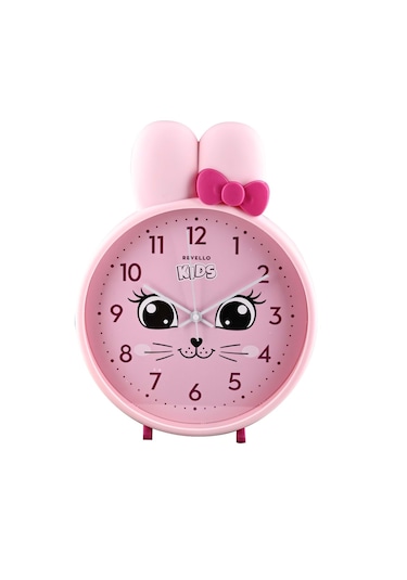 Gülen Kedi Figürlü Pembe Çocuk Duvar Saati Pembe
